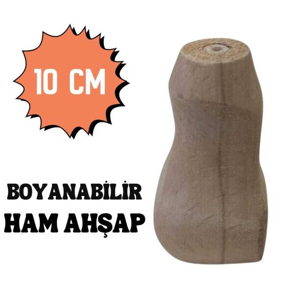 Sese Klasik Kulaksız Ham Ahşap Masa Ayağı 10cm (401-25-10-01) - 1