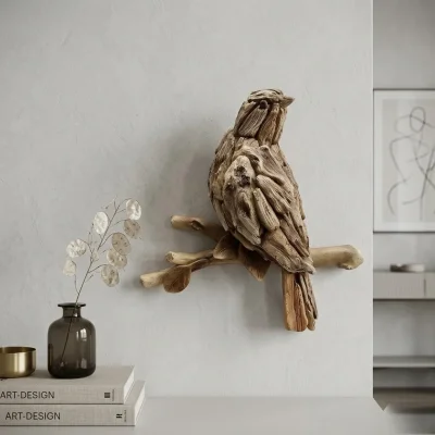 Sese Kuşlu Duvar Süsü Polyester (PNL-A24108) - 1