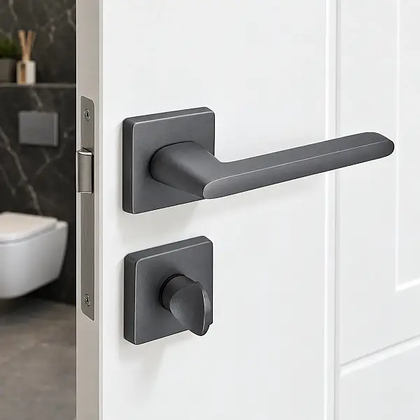 Sese Lina Modeli Rozetli Wc Kapı Kolu Antrasit Renk (200-219R-02-54) - 1