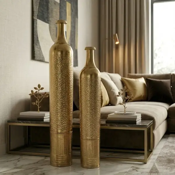 Sese Metal Dekoratif Gold Vazo (PNL-MG59 M) - 1