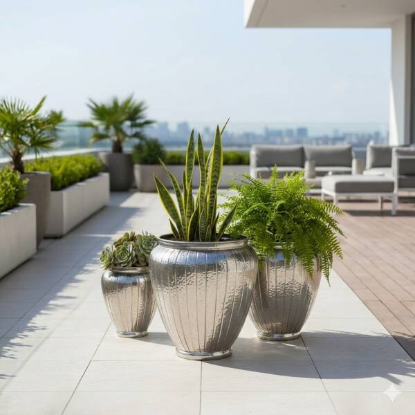 Sese Metal Dekoratif Saksı Orta Boy (PNL-MG83 M) - 1