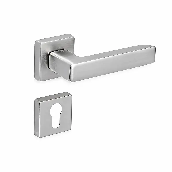 Sese Mira Modeli Kare Rozetli Yale Kapı Kolu Inox Renk (200-207R-03-53) - 2