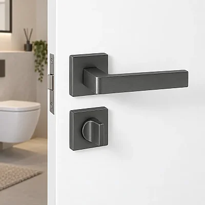 Sese Mira Modeli Rozetli Wc Kapı Kolu Antrasit Renk (200-207R-02-54) - 1
