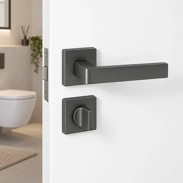 Sese Mira Modeli Rozetli Wc Kapı Kolu Antrasit Renk (200-207R-02-54) - 1