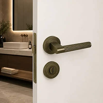 Sese Nazar Modeli Yuvarlak Rozetli Wc Kapı Kolu Antik Renk (200-233R-02-94) - 1