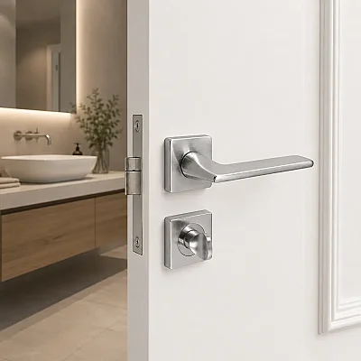 Sese Nida Modeli Kare Rozetli Wc Kapı Kolu Inox (200-224R-02-53) - 1