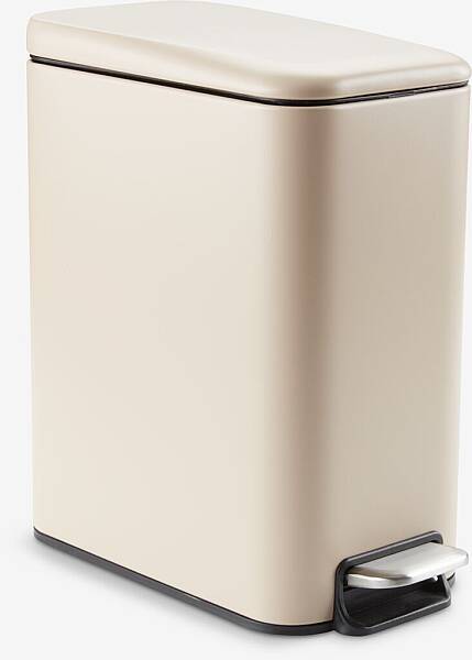 Sese Pedallı Çöp Kovası 5 Litre Bej Renk (2771884) - 1