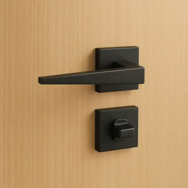 Sese Prizma Modeli Kare Rozetli Wc Kapı Kolu Siyah (200-112R-01-02) - 1