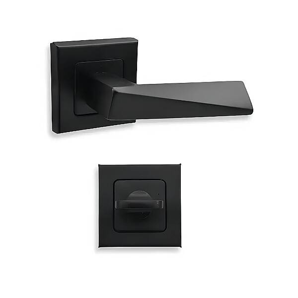 Sese Prizma Modeli Kare Rozetli Wc Kapı Kolu Siyah (200-112R-02-02) - 5