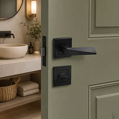 Sese Prizma Modeli Kare Rozetli Wc Kapı Kolu Siyah (200-112R-02-02) - 3