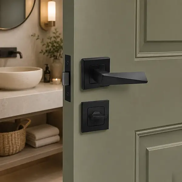Sese Prizma Modeli Kare Rozetli Wc Kapı Kolu Siyah (200-112R-02-02) - 3