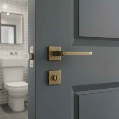 Sese Aysu Modeli Rozetli Wc Kapı Kolu Antik Sarı (200-241R-02-94) - Sese