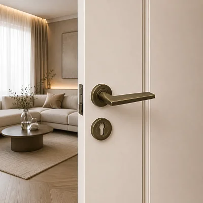 Sese Defne Modeli Yale Rozetli Dış Kapı Kolu Antik Renk (200-212R-03-94) - 1