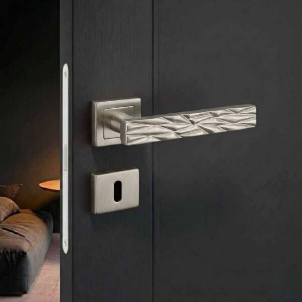 Sese 16 Modeli Rozetli Kapı Kolu Nikel Saten (200-16R-53) - 1