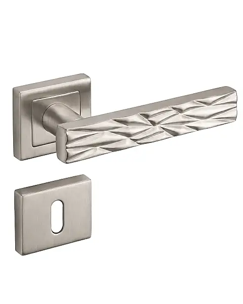 Sese 16 Modeli Rozetli Kapı Kolu Nikel Saten (200-16R-53) - 2