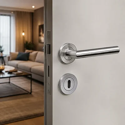 Sese Venedik Modeli Rozetli Kapı Kolu Saten Renk (200-90R-53) - 1