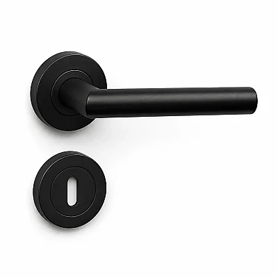 Sese Venedik Modeli Rozetli Kapı Kolu Siyah Renk (200-90R-02) - Sese (1)