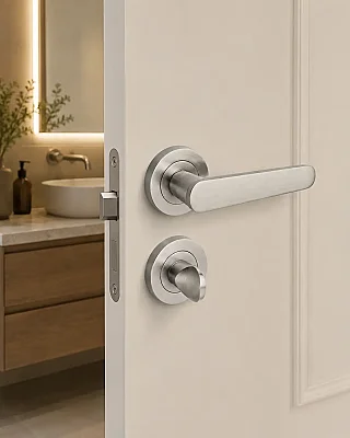 Sese Wc Rozetli Kapı Kolu Evin Model Saten Renk Alüminyum (200-243R-02-53) - 1
