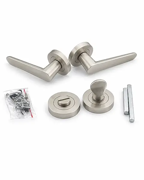 Sese Wc Rozetli Kapı Kolu Evin Model Saten Renk Alüminyum (200-243R-02-53) - 2