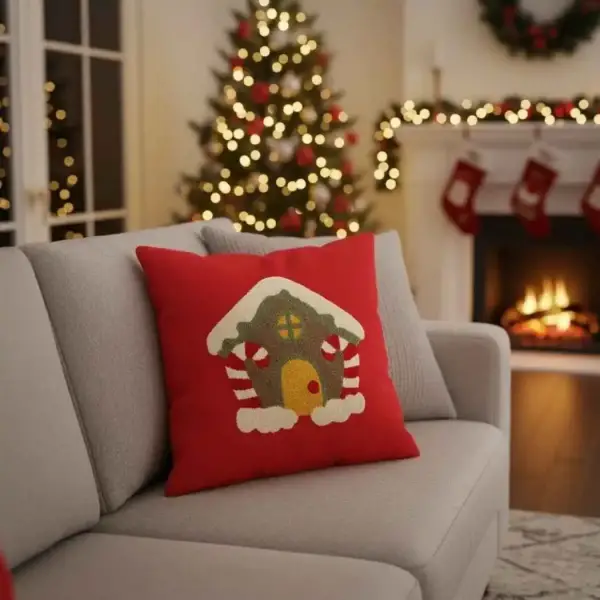 Sese Yılbaşı Kırlent 42x42 cm Ev (AKS634) - 2 - 1