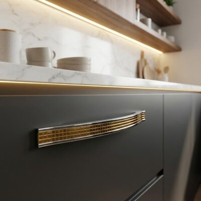 Sese 185 Modeli 320mm Krom - Altın Sarı Kulp Seri Sonu (185-320-18/16) - Sese