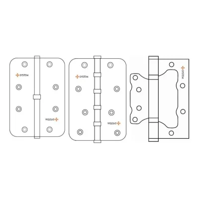 System Yönsüz 4 Bilyalı Menteşe Füme Renk 10cm 3mm (SH101 BBN) - 3