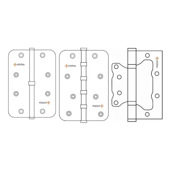 System Kelebek Menteşe 2 Bilyalı Antrasit 10cm 3mm (SH102 BBN) - 3