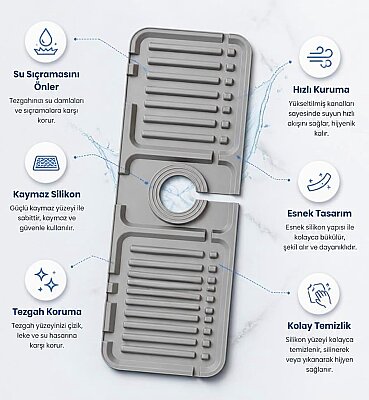 Silikon Eviye Musluk Su Sıçratma Önleyici (AMZ41) - 5