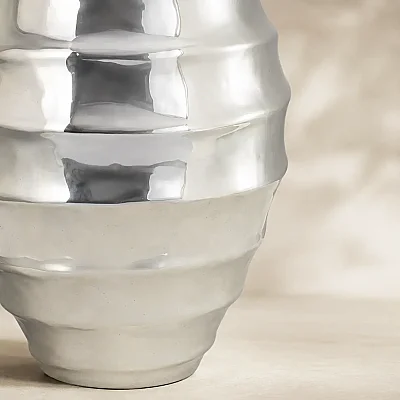 Silver Dalgalı Vazo 24*31 cm (AK.JA0136) - 4