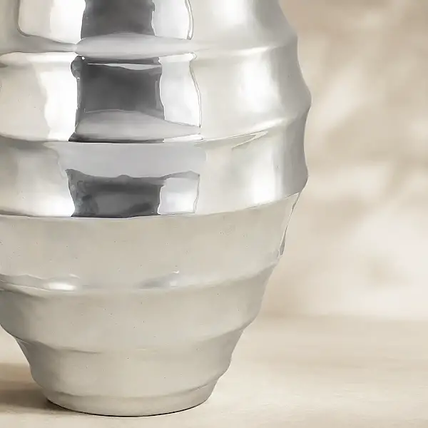 Silver Dalgalı Vazo 24*31 cm (AK.JA0136) - 4