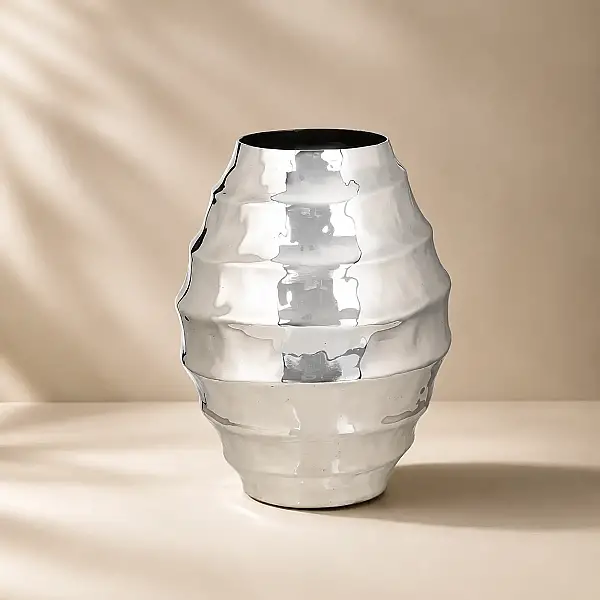 Silver Dalgalı Vazo 24*31 cm (AK.JA0136) - 3