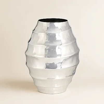 Silver Dalgalı Vazo 24*31 cm (AK.JA0136) - 5