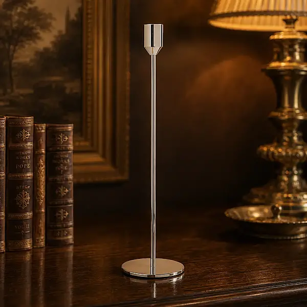 Silver İnce Mumluk 8*8*32 cm (AK.JE0138) - 2
