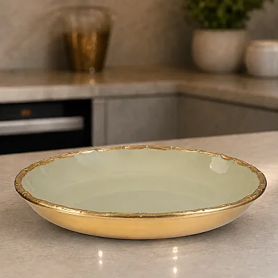 Gold Yuvarlak Tabak 35*35*8 cm (AK.IV0216) - 1