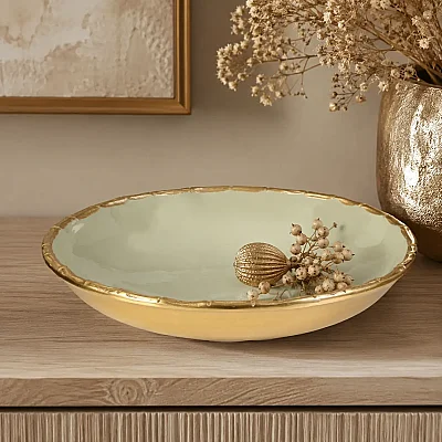 Gold Yuvarlak Tabak 35*35*8 cm (AK.IV0216) - 5