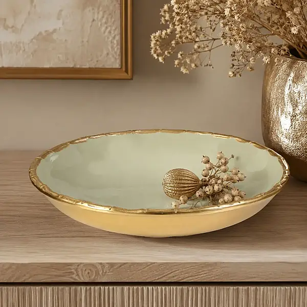 Gold Yuvarlak Tabak 35*35*8 cm (AK.IV0216) - 5