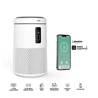 Hava Temizleyici | Akıllı Mobil Kontrol, Hepa 13, Gece Lambalı, Wifi, 360 CADR, UVC, Sessiz (X7421) - Xenon Smart