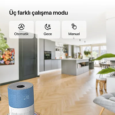 Hava Temizleyici | Mobil Kontrol, Hepa 13, Wifi, 550 CADR, UVC, Göstergeli (Mavi - X7420) - Xenon Smart (1)