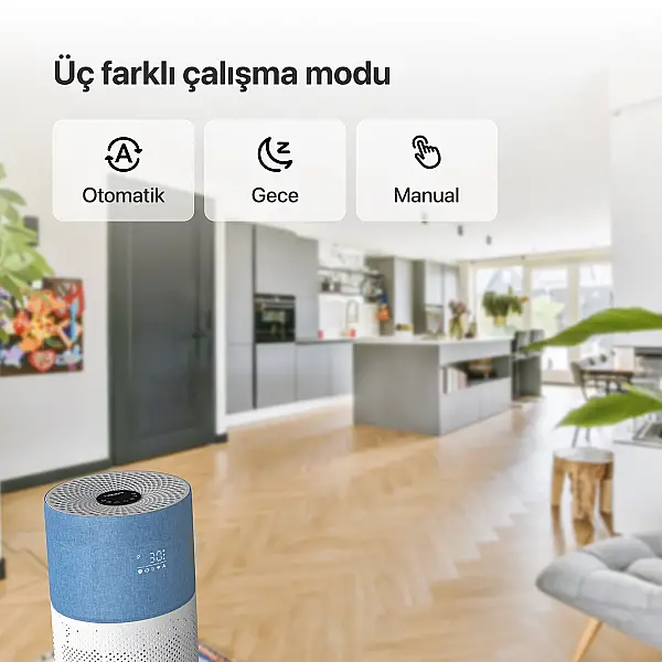 Hava Temizleyici | Mobil Kontrol, Hepa 13, Wifi, 550 CADR, UVC, Göstergeli (Mavi - X7420) - 2