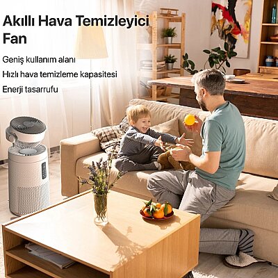 Hava Temizleyici | Akıllı Mobil Kontrol, Hepa 13, Fanlı, Wifi, 390 CADR, UVC, Sessiz (X7422) - Xenon Smart (1)