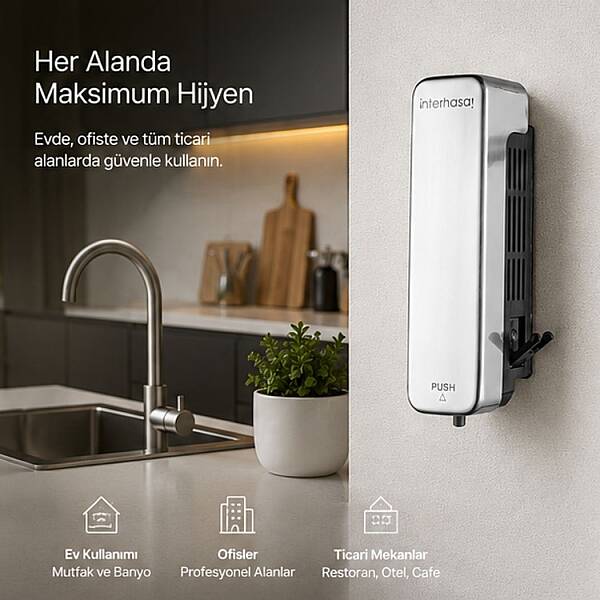 Smart Interhasa Inox Sıvı Sabunluk 350 Ml (HSD-F7019) - 1