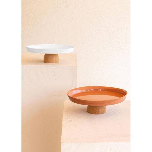 The Mia Limoges Ahşap Ayaklı Tabak Beyaz 22x6 Cm (SNM0284) - 1