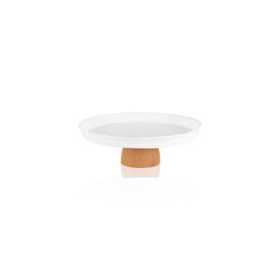 The Mia Limoges Ahşap Ayaklı Tabak Beyaz 22x6 Cm (SNM0284) - 2
