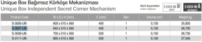 Starax 45cm Unique Box Bağımsız Körköşe Mekanizması Antrasit Renk (S-3007-UB-A) - 3
