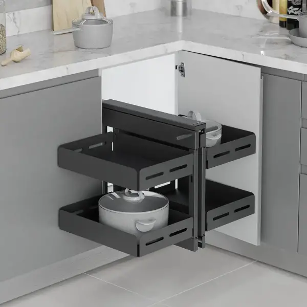 Starax 45cm Unique Box Bağımsız Körköşe Mekanizması Antrasit Renk (S-3007-UB-A) - 1