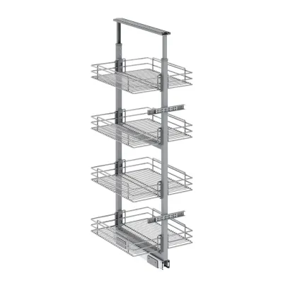Starax 40cm 4 Tel Sepetli Krom Renk Kiler Sistemi S-1115-C - 2