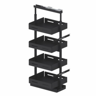 Starax 35cm 4 Sepet Unique Box Gizli Raylı Frenli Kiler Antrasit Renk (S-1902-UB-A) - 2