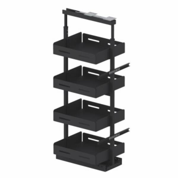 Starax 35cm 4 Sepet Unique Box Gizli Raylı Frenli Kiler Antrasit Renk (S-1902-UB-A) - 2