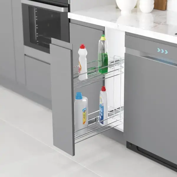 Starax 2214 Yandan Teleskopik Raylı Şişelik Krom Modül 25cm (S-2214-C) - 1