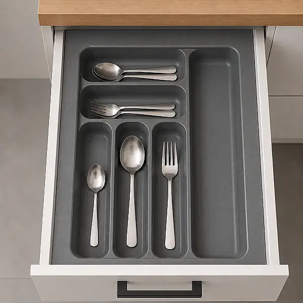 Starax 35 Cm Gri Plastik Kaşıklık 6 Gözlü 34x49 Cm (S-2283-GP) - 1